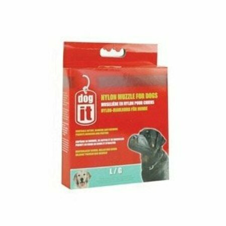 DOGIT Nylon Dog Muzzle Black Lg 8in 877